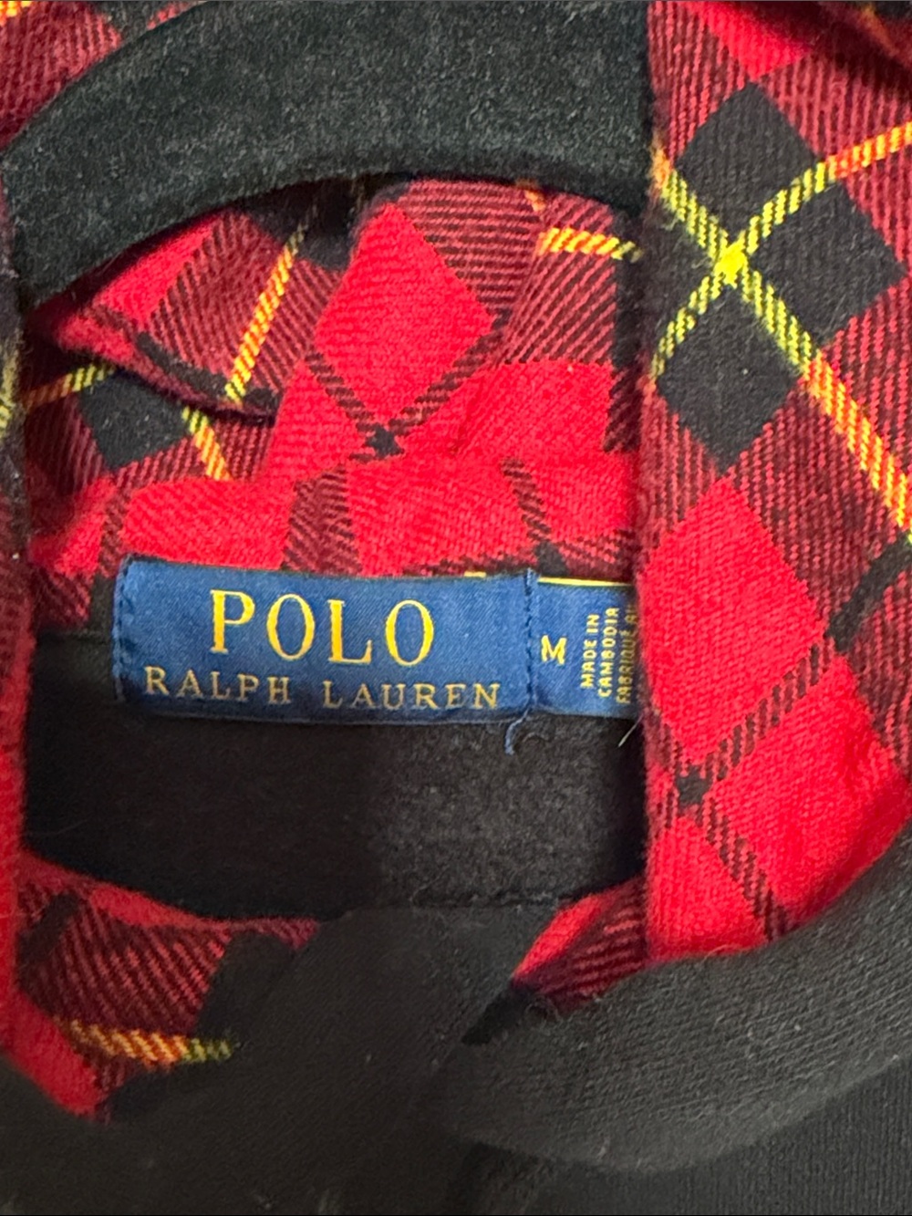 Men’s Polo Ralph Lauren Black Hoodie with Red Polo Bear size M like new 🔥 - Picture 5 of 6